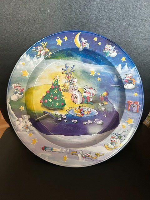 Piatti: Diddl Weihnachts Teller, , Metall, blau – Usato da Kloten venduto da Monkell