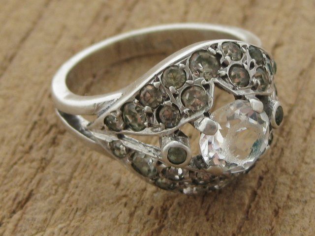 Anelli: Vintage Ring Silber 800 weisse Steinchen / Gr. 52 – Usato da Ermatingen venduto da Decovin 4