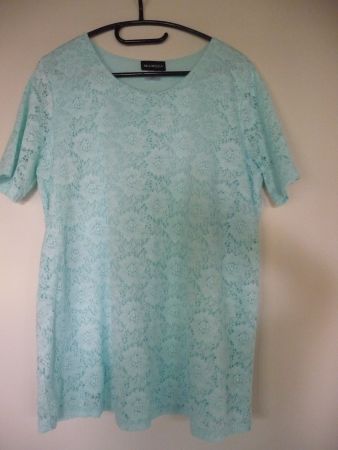 Mia Moda T-Shirt türkis Spitze Grösse 46