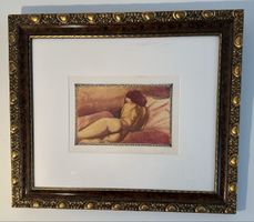 Aquarelle 1912 ancienne cadre Art Nouveau (1890-1914)