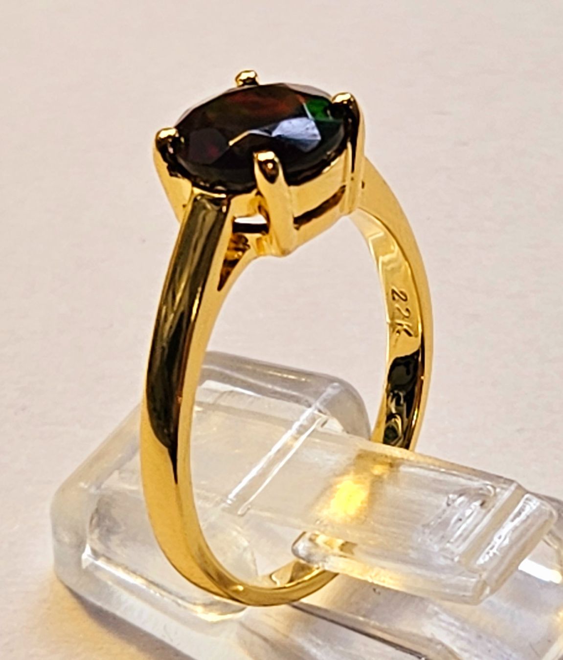 Anelli: Goldring mit tiefrotem Edelstein – Nuovo e nell'imballaggio originale da Zürich venduto da adriben 2