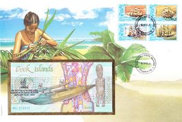 Notenbrief Cook Islands z Thema Schiffe, 1993