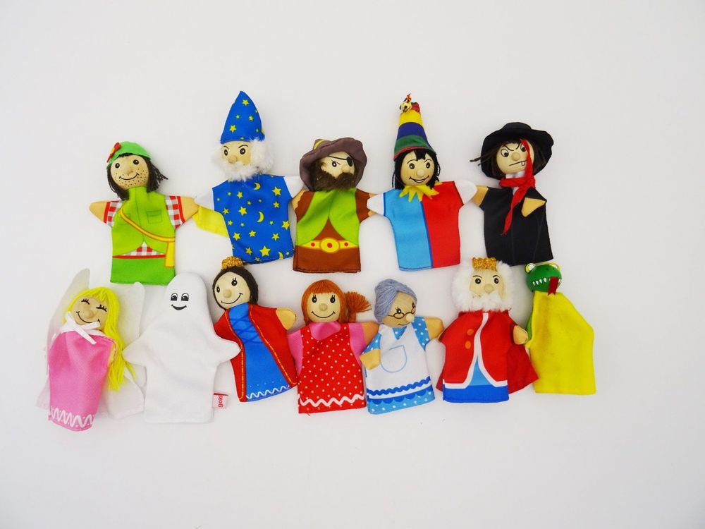 Goki Fingerpuppen Set - Holzkopf Puppen Für Kinder