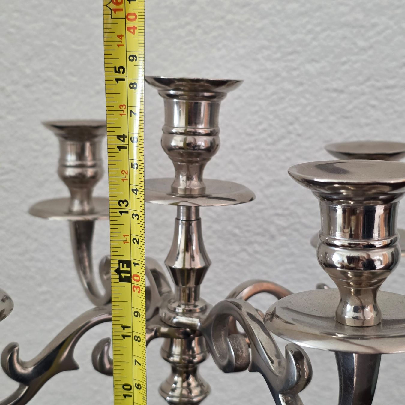 Portacandele: 5-Armiger Kerzenständer Silber-Look – Usato da Rheinsulz venduto da Dred 3