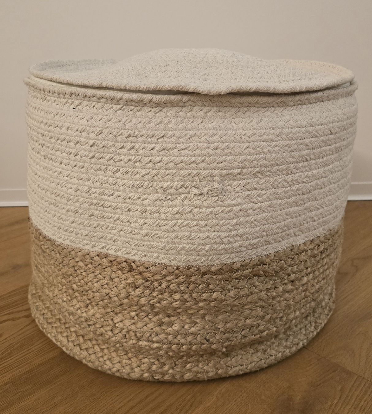 Sgabelli: Pouf Jute weiss-beige Boho-Style – Usato da Rüschlikon venduto da nicos8033 1