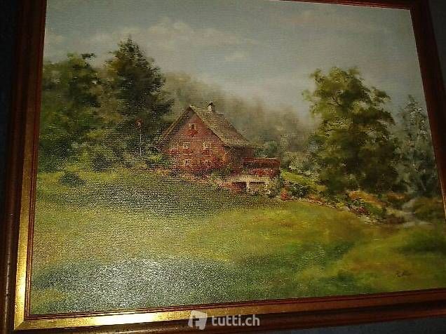 Dipinti: Landschaftsölbild  "Haus am Buchberg " – Usato da Altenrhein venduto da theresia11 3