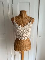 Cropped Spitzentop beige S