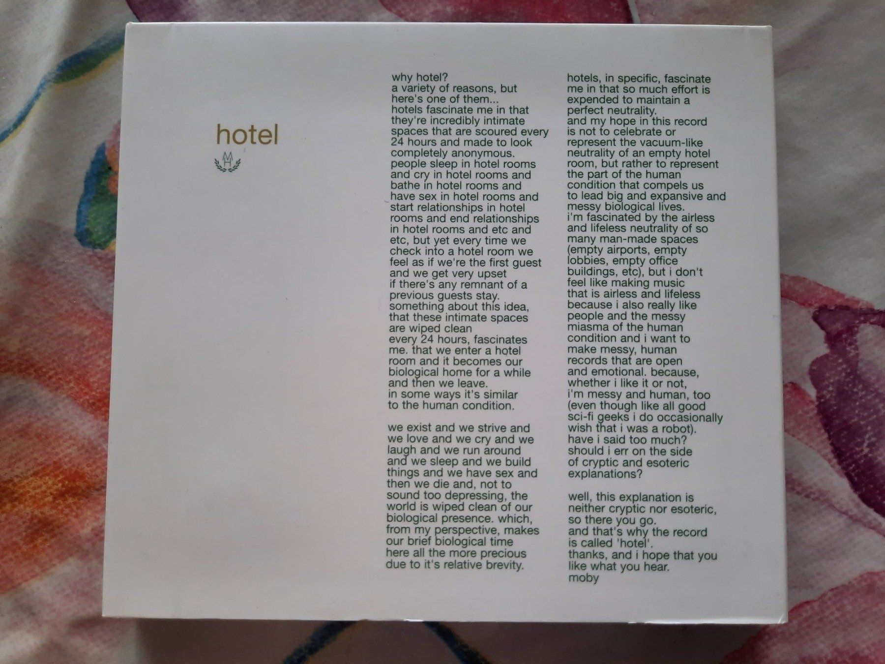 CDs: CD Moby - Hotel ( 2 Cds ) – D'occasion à Pully par bro_n52j 1