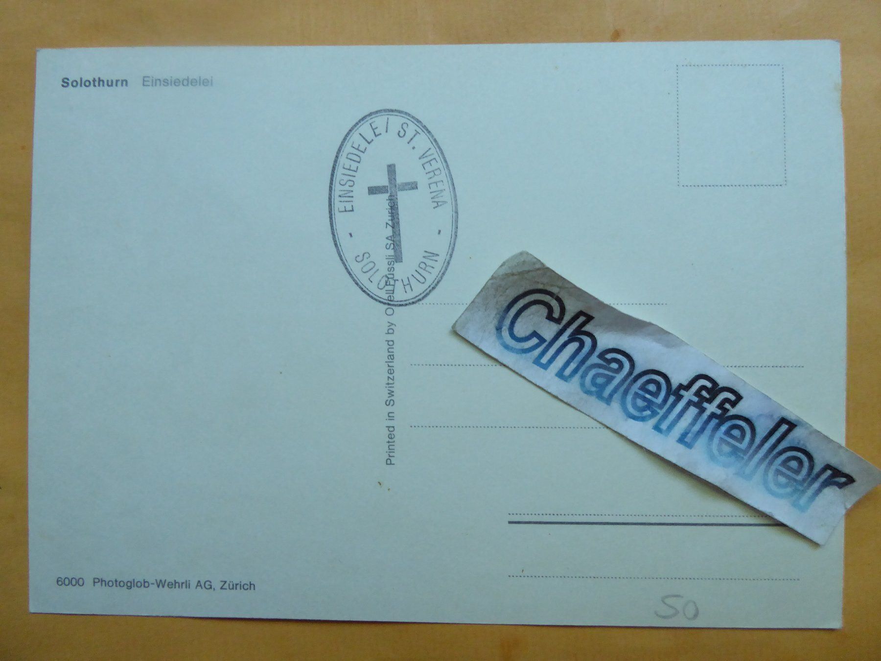 Cartes postales: Solothurn,  Einsiedelei – D'occasion à Zürich par Chaeffeler 1