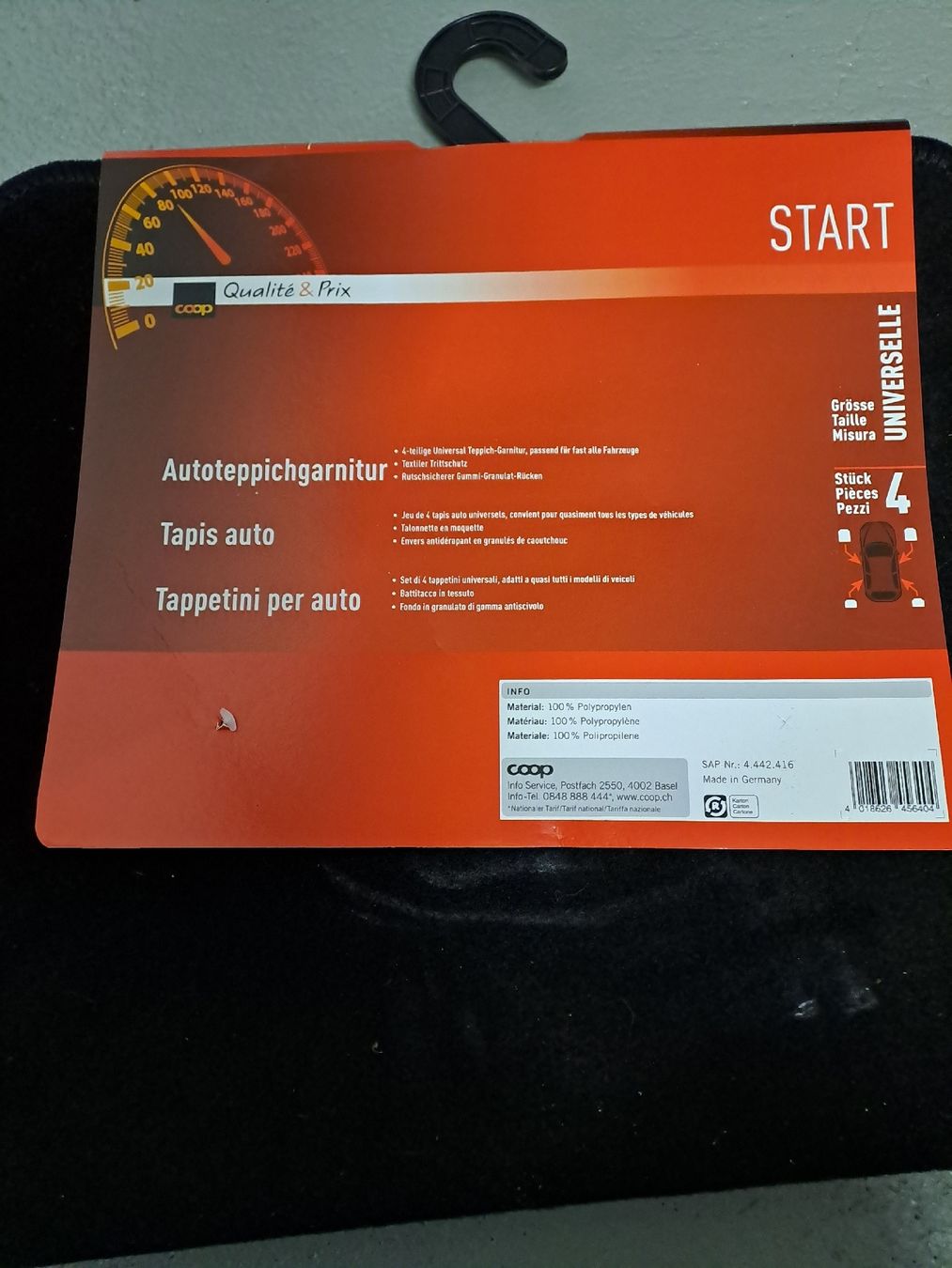 Tappeti & Tappetini: 4er-Set Automatten Universal Schwarz – Nuovo e nell'imballaggio originale da Fischbach-Göslikon venduto da Totsch
