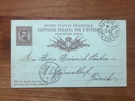 Postkarte 1883  Italien Milano    (G1903)