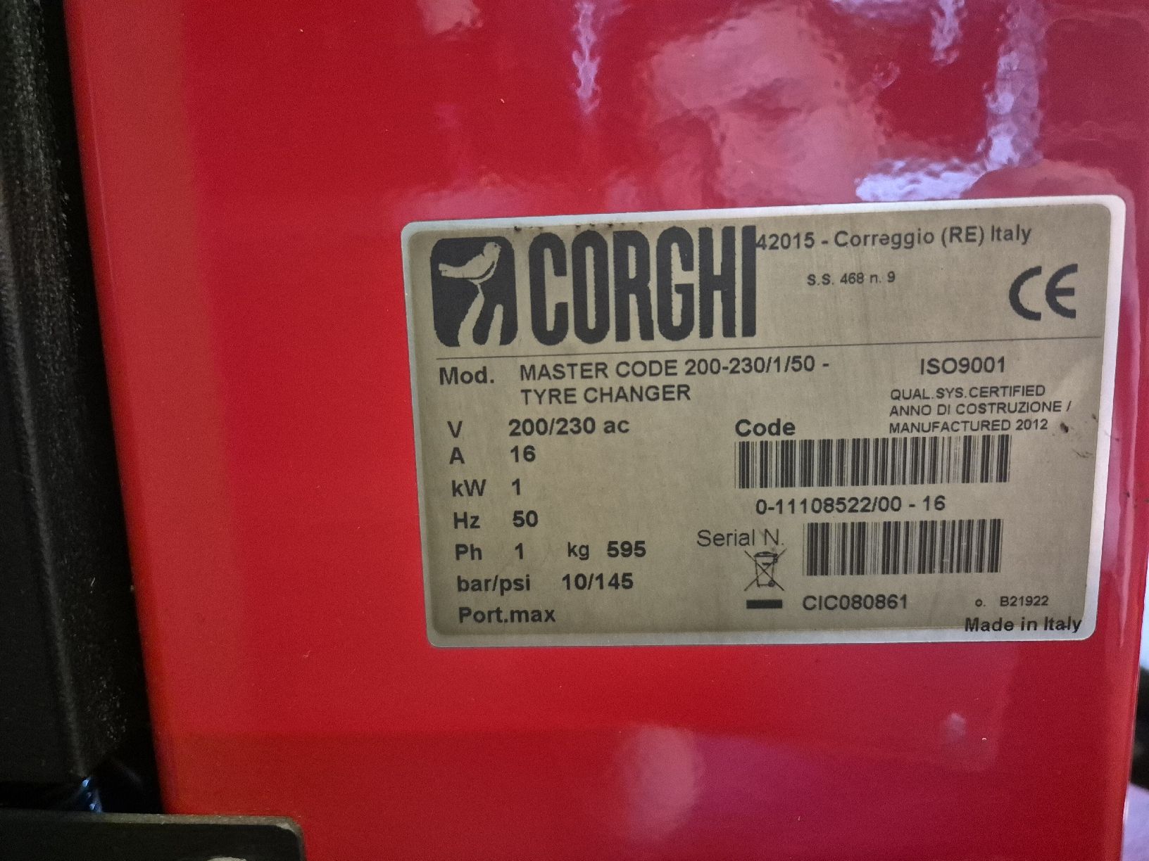 Corghi Toutes les machines: Corghi Master Code 200-230/1-50 Reifenmotiermaschine – Défectueux à Embrach par deal.ch 4