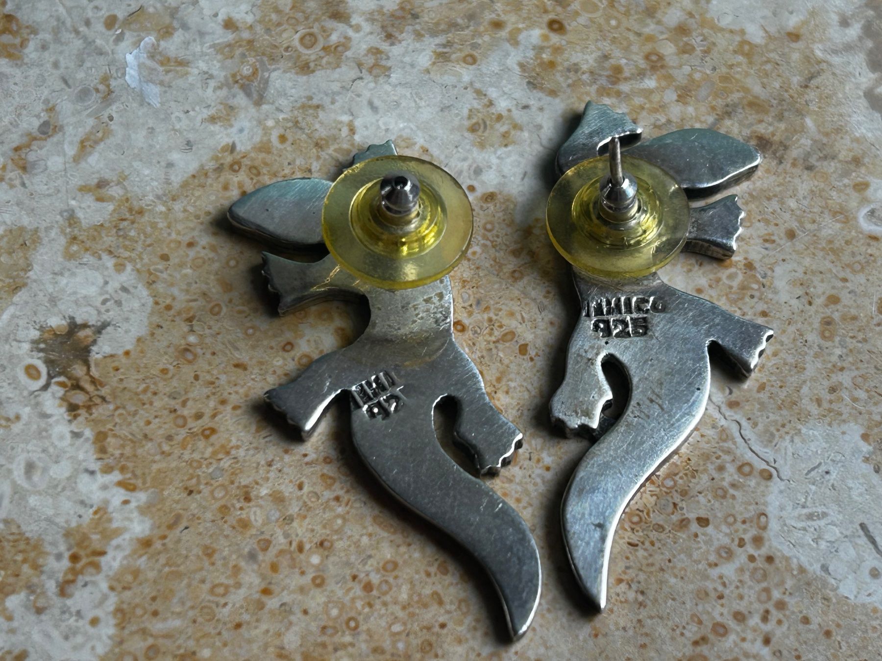 Ohrringe & -stecker: Gecko-Ohrringe Malachit Silber (gross) – Gebraucht aus Dittingen von Bijoubelle 7