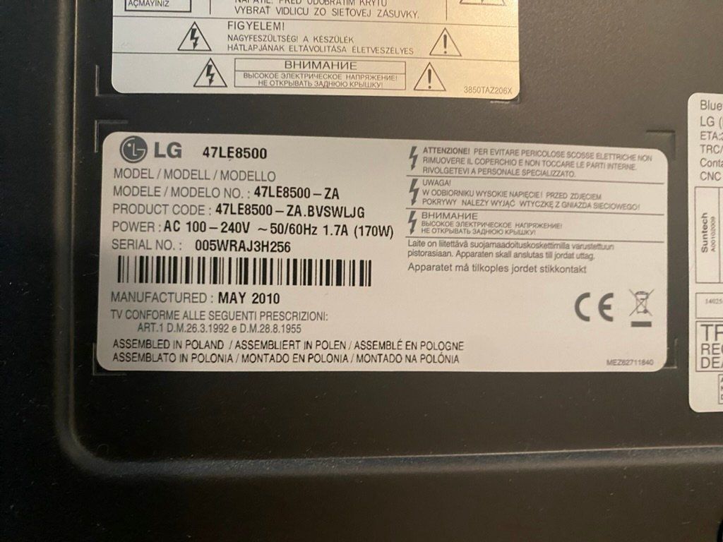 LG Fernseher: TV Gerät LG47LE8500 – Gebraucht aus Zug von winizu 2