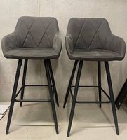4 Moderne graue Barstühle