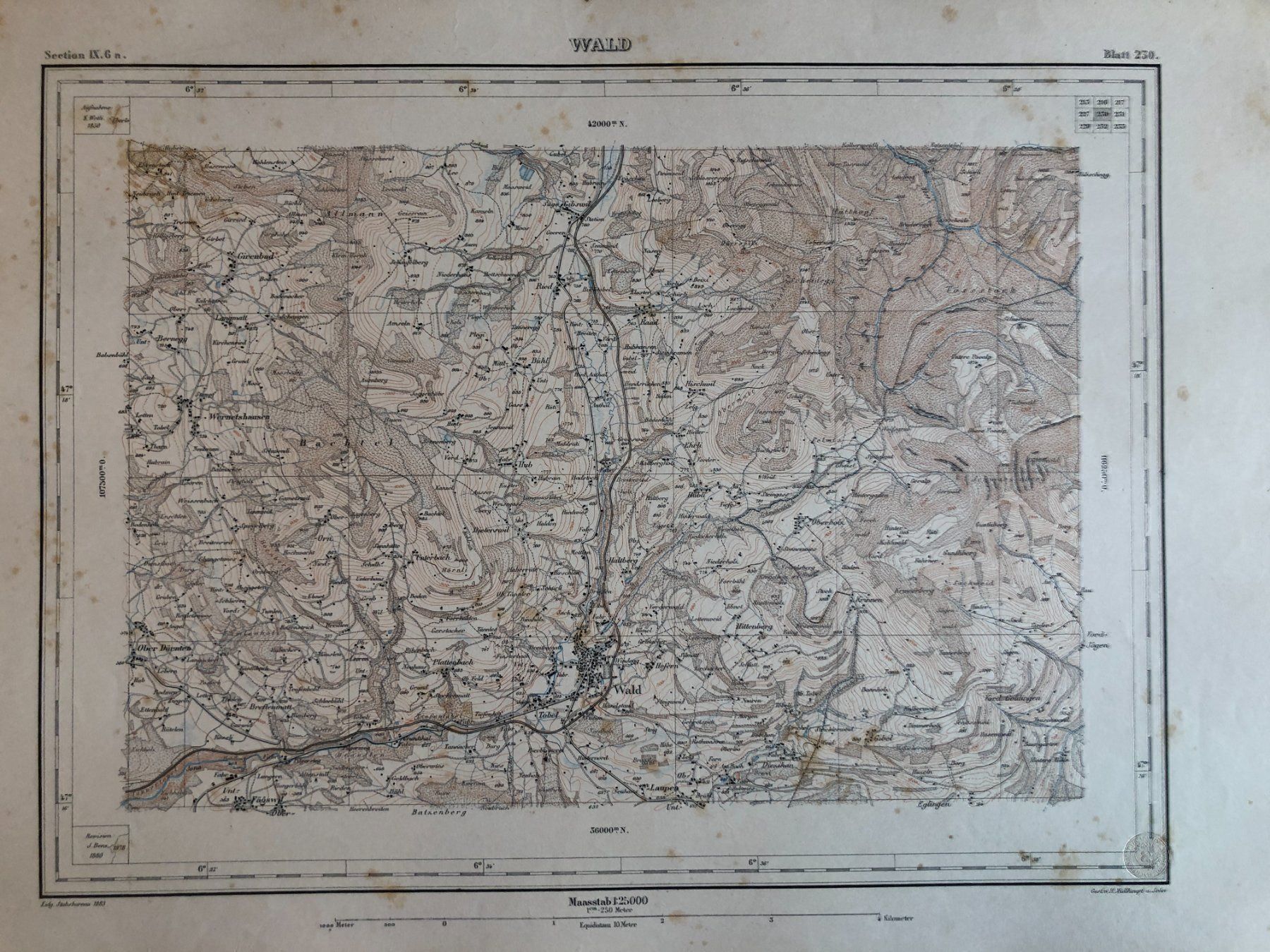 Landkarten & Atlanten: Siegfriedatlas Bl. 230: Wald 1882 – Gebraucht aus Zürich von allp 1