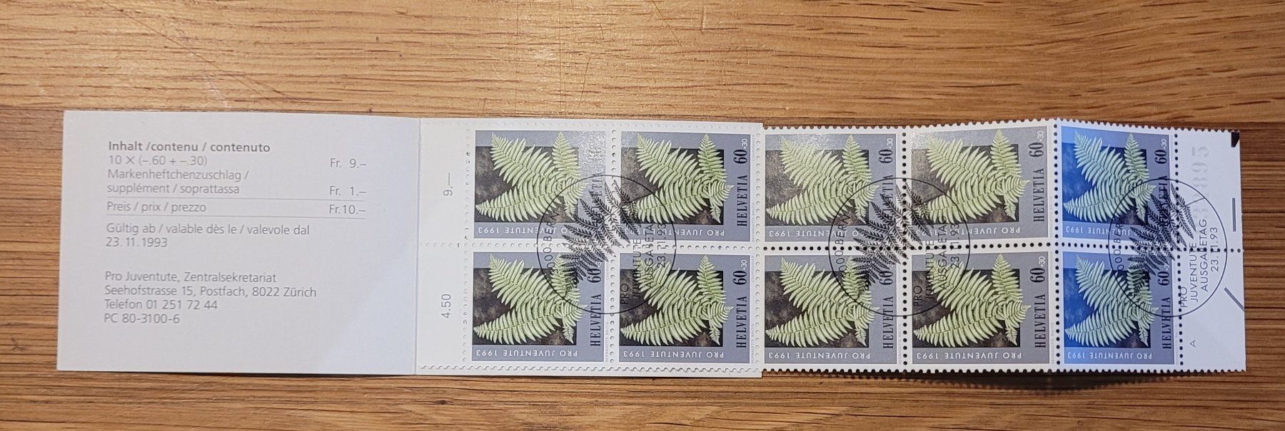 Tutti i francobolli: Markenheftchen Carnet De Timbre Pro Juventute 1993 – Usato da Biel/Bienne venduto da Destockweb 1