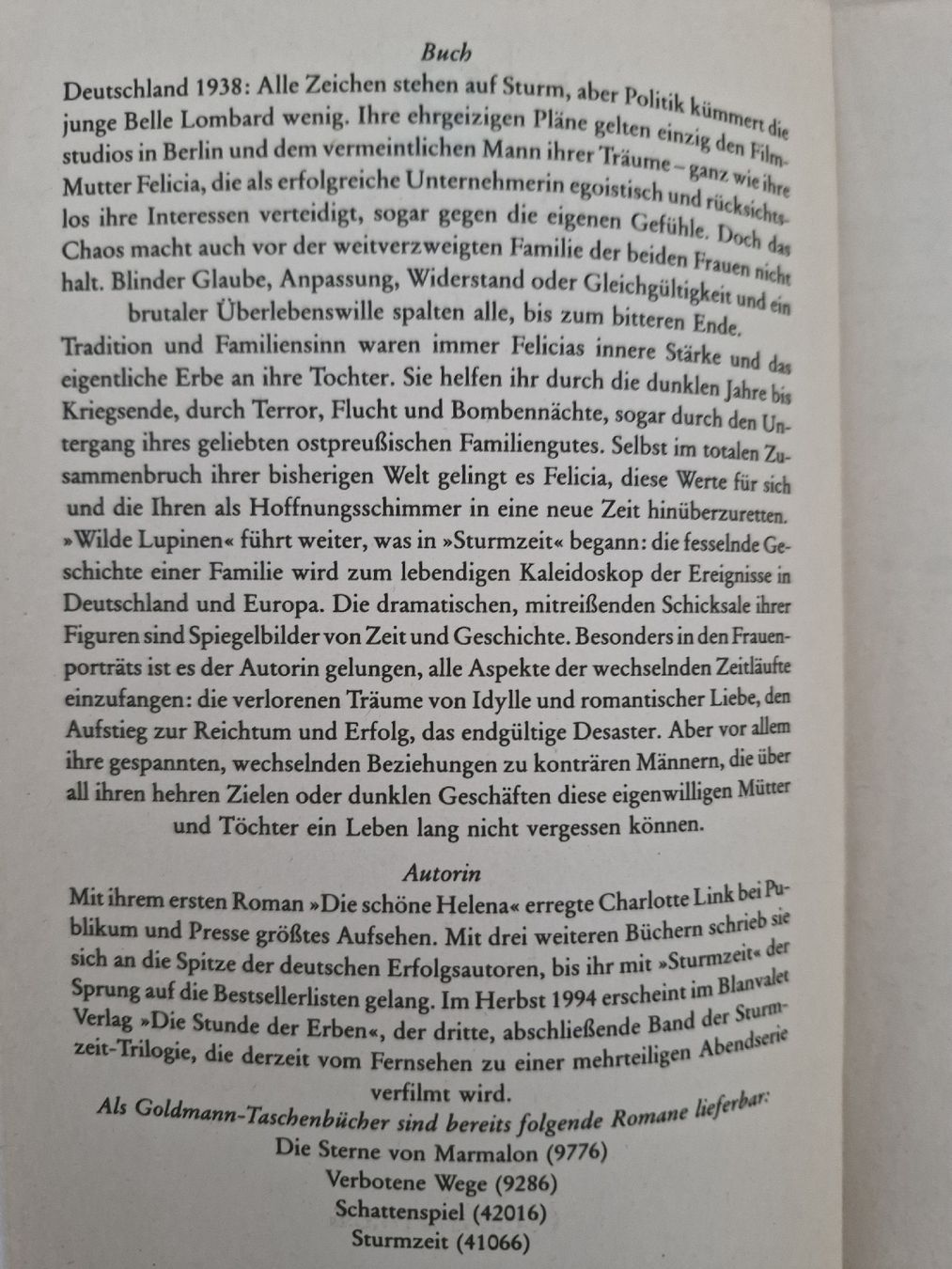 Libri: Charlotte Link Wilde Lupinen Roman  – Usato da Frauenfeld venduto da Kasico 2