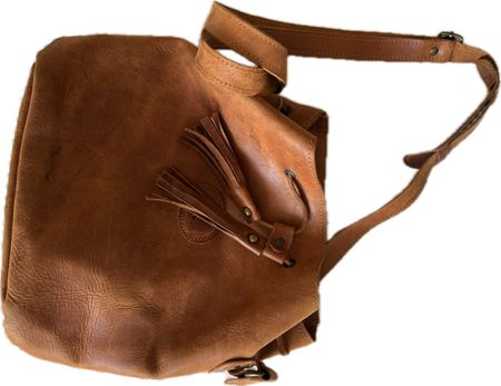 Beuteltasche Leder braun mit Fransen gebrauchter Zustand