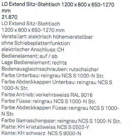 Lista Scrivanie: Lista Extend Sitz-Stehtisch, weiss – Usato da Wittenbach venduto da sfk_p2dc 7