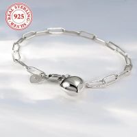 Silber Armband 925 Echt Silber 4.3g Charm Herz Anhänger