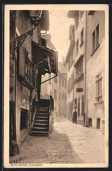 Cartoline postali: AK Basel, Altstadt, Imbergässli – Usato da Berlin venduto da bartko-reher