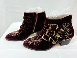 Chloé Susanna Stiefeletten Gr.38, Bordeaux-Rot, Winter-Look!