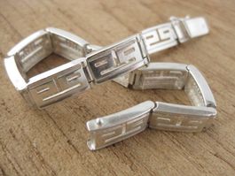 spezielles Vintage Silber Armband Kette mit Labyrinth Muster