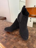 Neue schwarze Stiefeletten mit Strass, Grösse 40