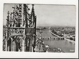 AK 1948  Basel mit Münster und Rhein