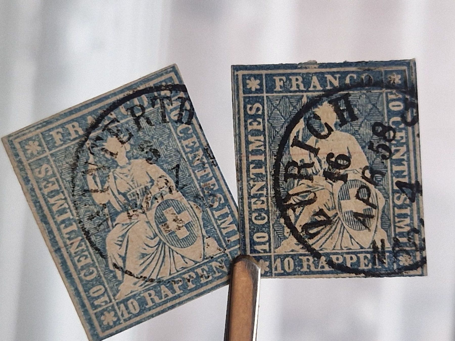 Alle Briefmarken: Strubel 23C, 2 St., ab 1.- – Gebraucht aus Burgdorf von Glossy01 7