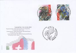 1085+1086 FDC mit Vollstempel Locarno 8.5.03, C6-Couvert