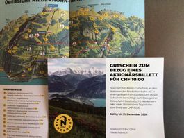 Gutschein für CHF 10.- Niederhornbahn Retourfahrt