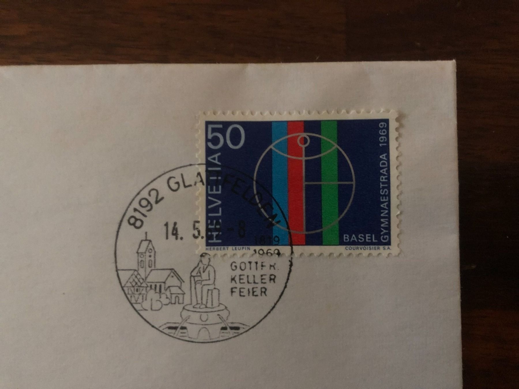 Tutti i francobolli: Gottfried Keller-Feier, Glattfelden, 14.5.69 – Nuovo (secondo la descrizione) da Landquart venduto da interesse63 1