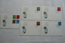 Pro Juventute 1980 5 FDC Satz & Einzelmarken SBK J273 - J276