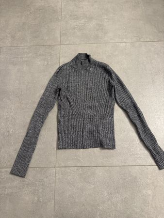 Bershka Strickpullover, Rollkragen, Grau, Gr. S