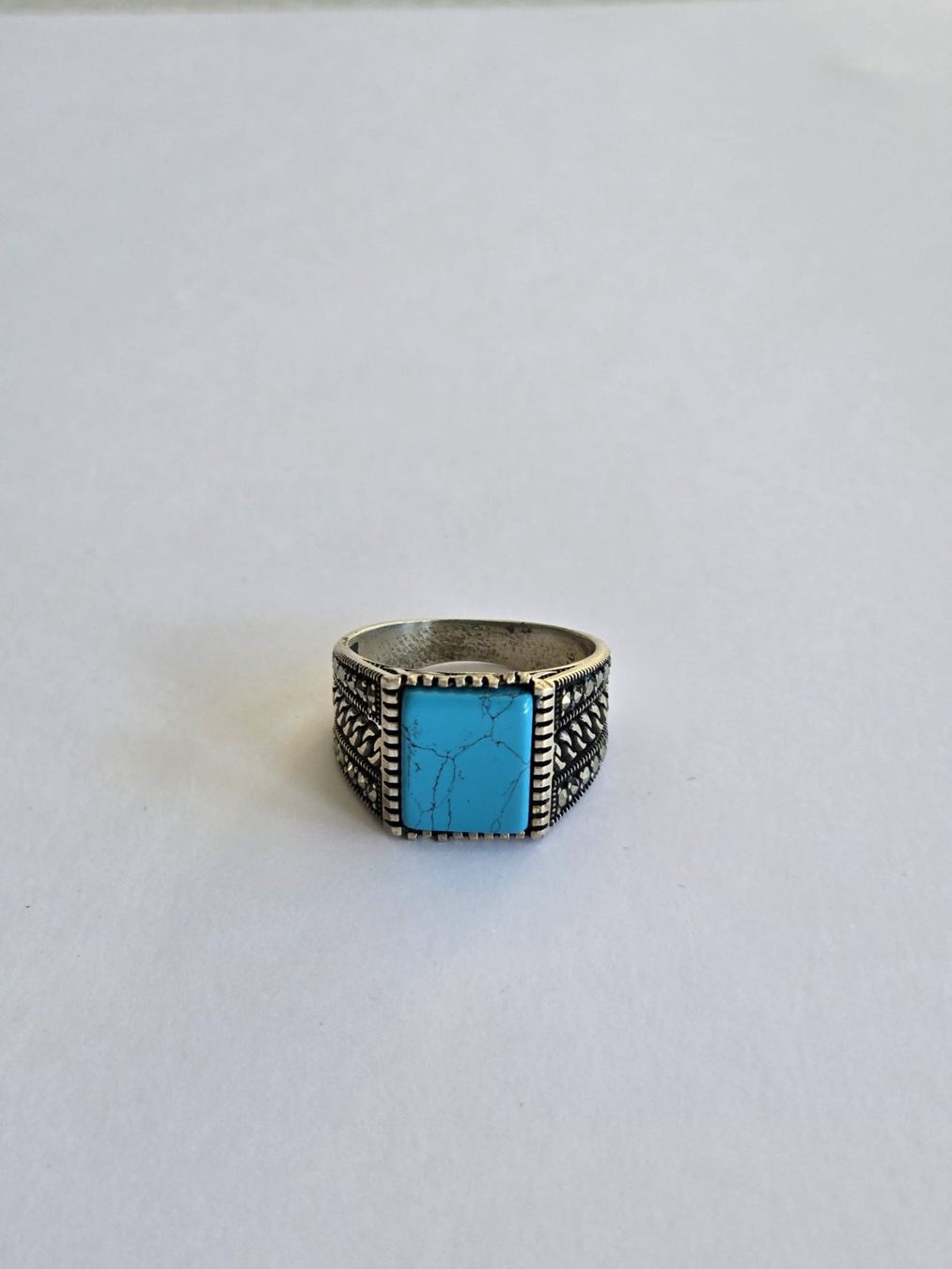 Anelli: Bague en argent, Turquoise, taille 60 – Nuovo e nell'imballaggio originale da Neuchâtel venduto da NIDAVELIR 1