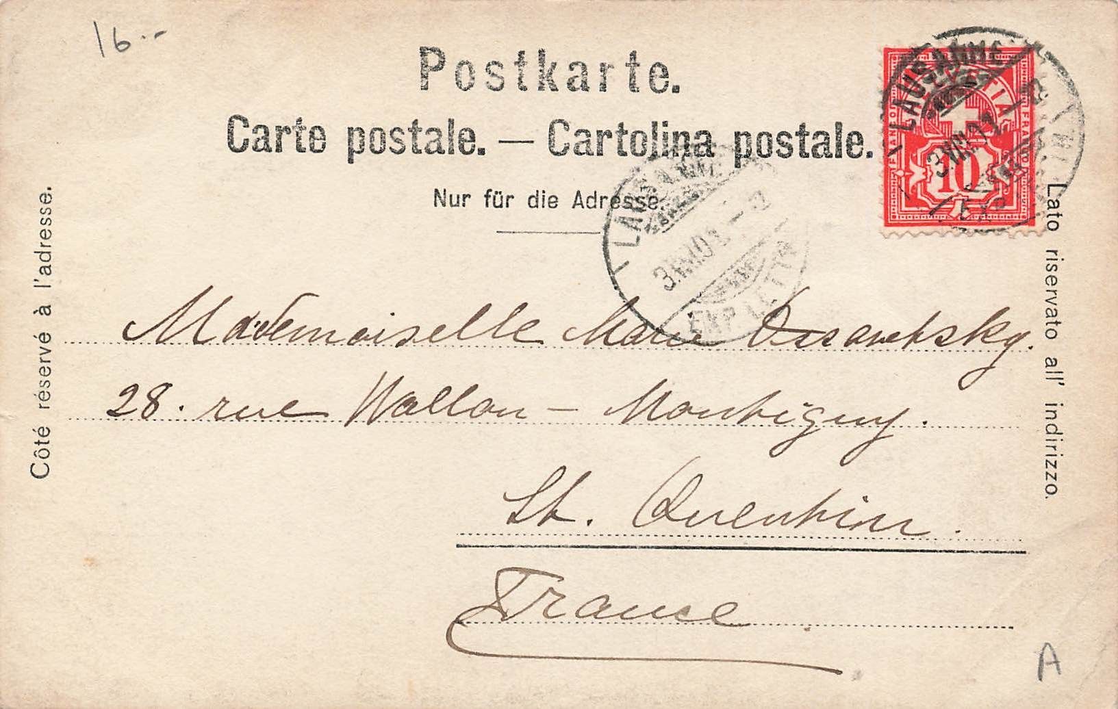 Cartoline postali: Losanna 1901 – Usato da Biasca venduto da Blenio71 1
