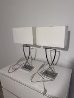 2x Villeroy & Boch Tischlampen modern, Chrom,Weiss, wie neu!