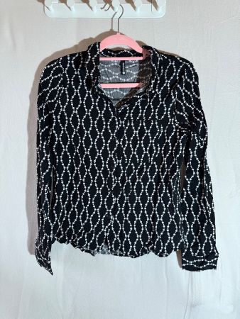 Bequeme Bluse mit Perlenkettenmuster Gr. L