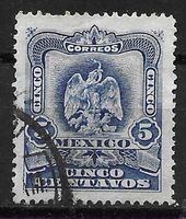 Mexiko 1899: Wappen 5 Centavos blau