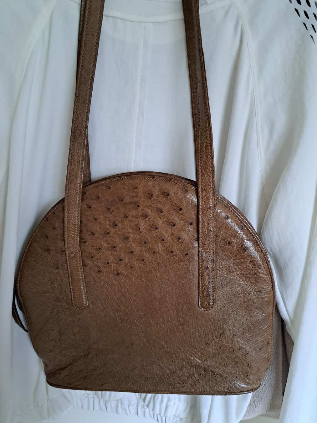 Borse da donna: Straussenleder Tasche Vintage  Braun – Usato da Zufikon venduto da Dysundas