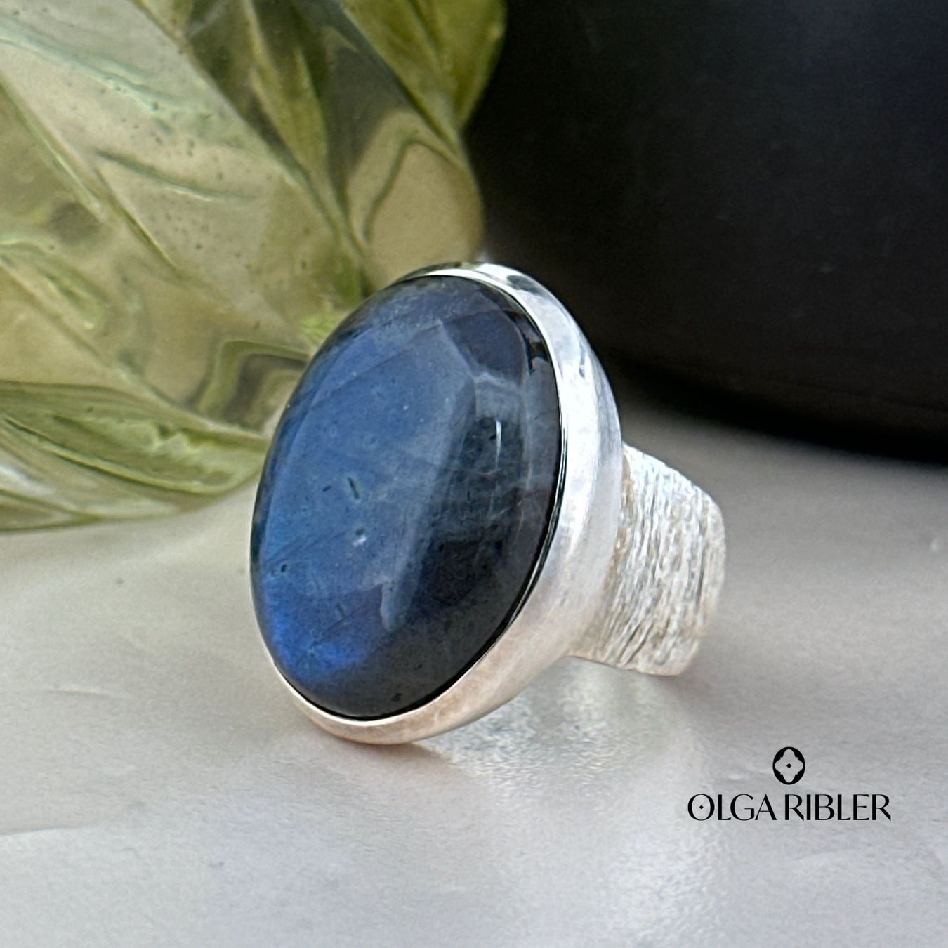 Olga Ribler Bagues: Statement Ring mit Labradorit,Silber, Grösse 60 – Neuf (Voir description) à Luzern par byolgaribleroutlet 4