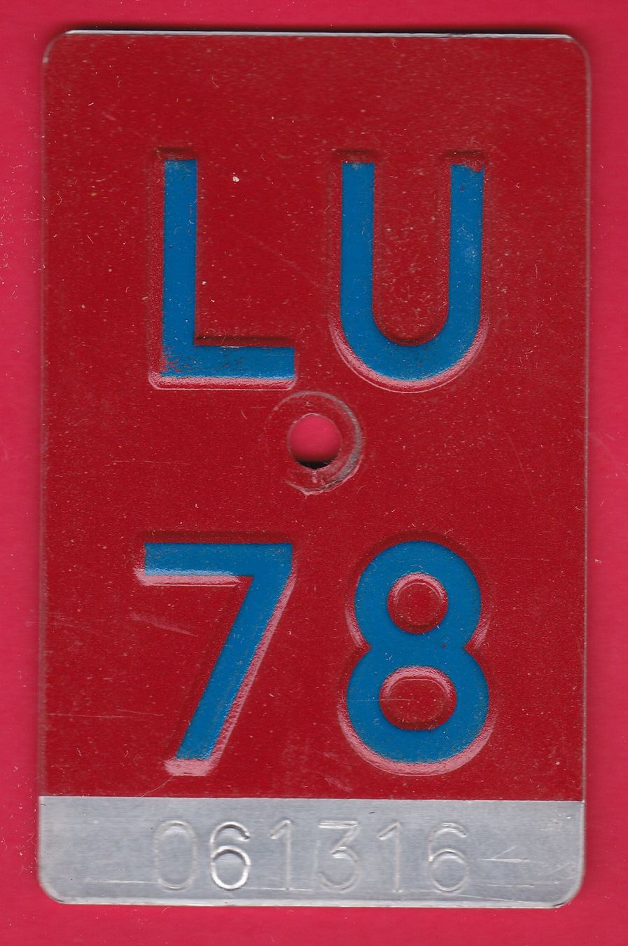 Insegne: VELONUMMER / FAHRRADSCHILD, LU 78 – Usato da Oberrieden venduto da Gebirgsstelze