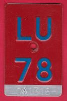 VELONUMMER / FAHRRADSCHILD, LU 78