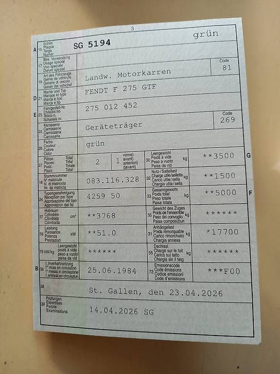 Trattori: Fendt GT 275 – Usato da Diepoldsau venduto da Philipp-1 2
