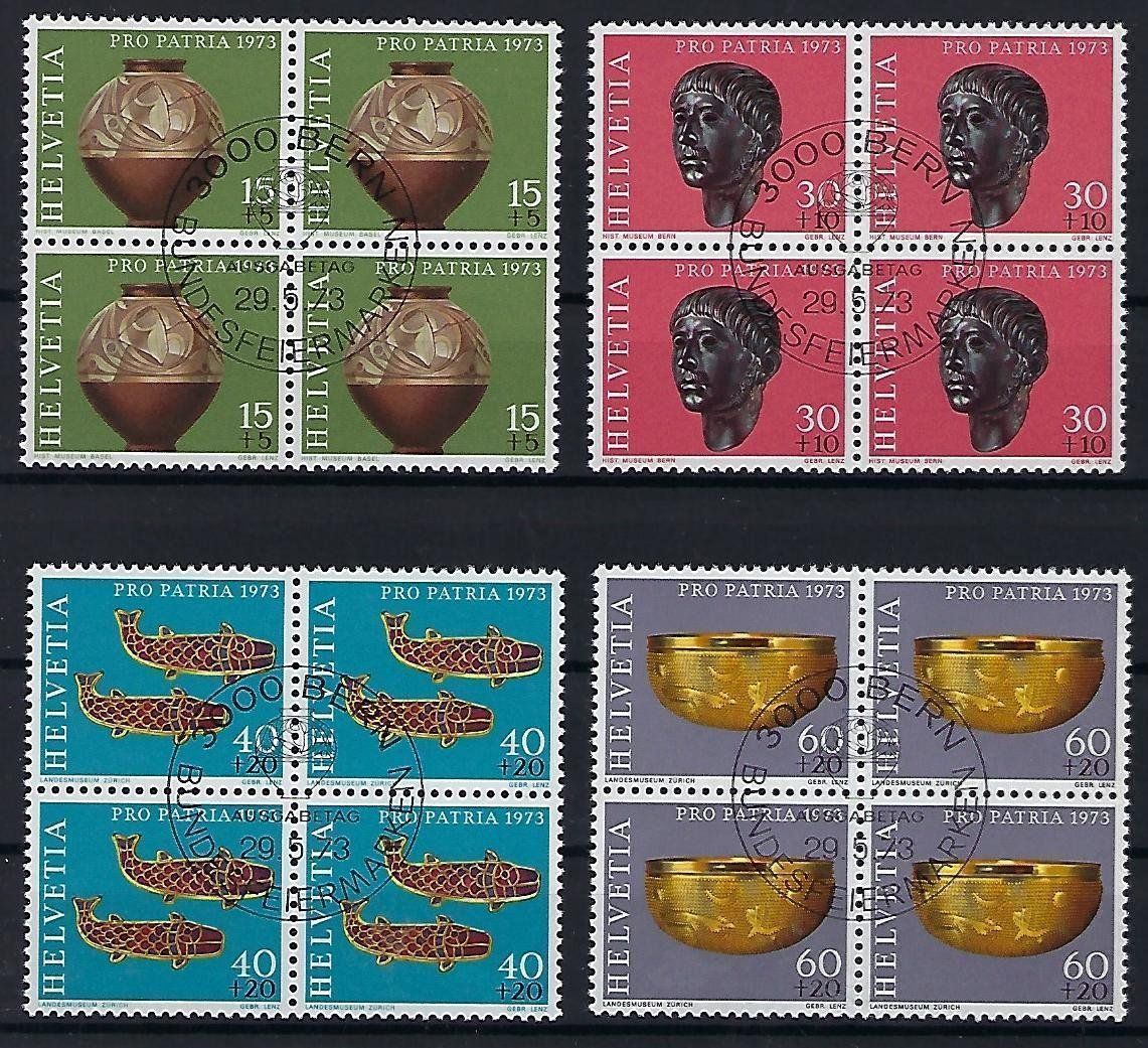 Tutti i francobolli: Pro Patria 1973 Viererblochs  ET.   11087 – Usato da Lunden venduto da Animus999