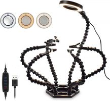 Pro 6-Arm-Lötwerkzeug mit 3-Facher Lupe und LED-Licht