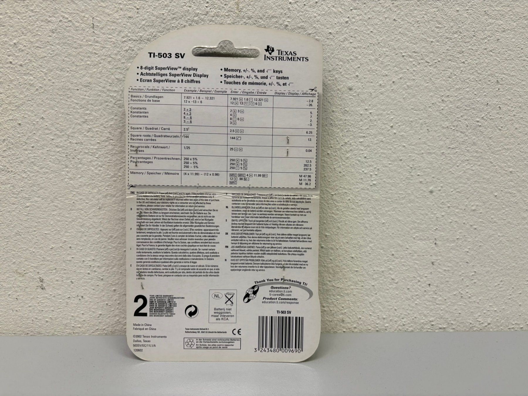 Texas Instruments Taschenrechner: Texas Instruments TI-503 SV Taschenrechner – Neu (gemäss Beschreibung) aus Hochdorf von av-electronics 1