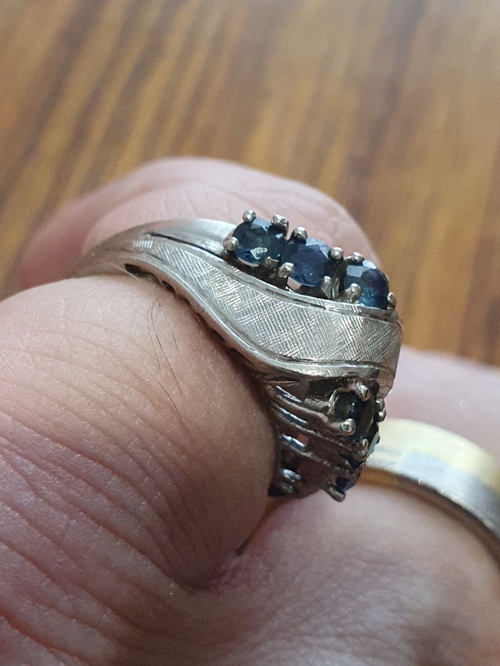 Anelli: Stilvoller 1970/80er 925er Silber Saphir-Ring – Usato da Wohlen AG venduto da palmsprings 2
